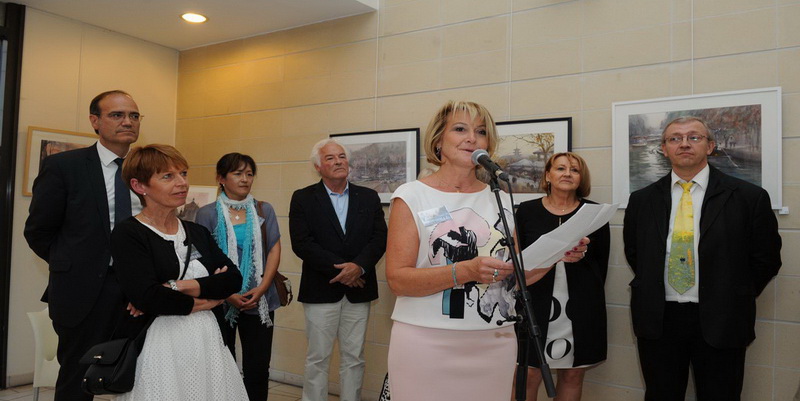 Discours de la Présidente de l'Association Aquarelle Reims événement Dominique Lhonoré