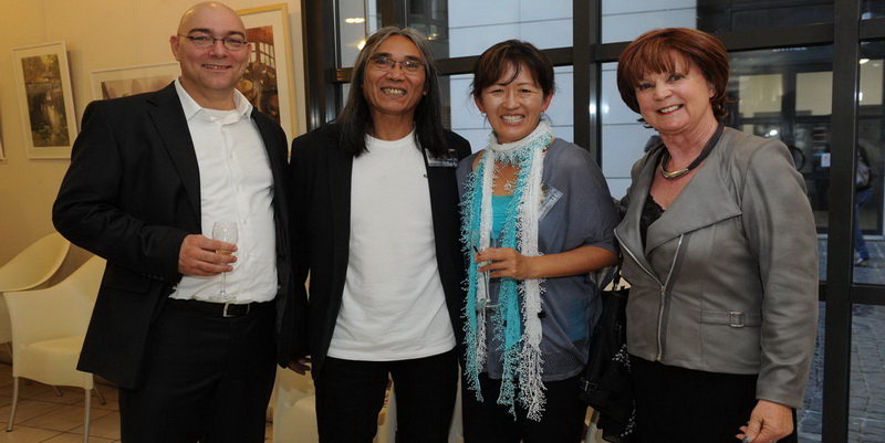 Pilou Dhaeyer de la Société BLOCKX, Eban, Keiko Tanabé et Nicole B., fidèle de Reims, qui nous a honoré de sa visite.